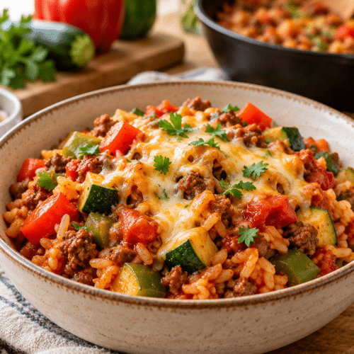 meal prep unstuffed pepper bowls finished dish