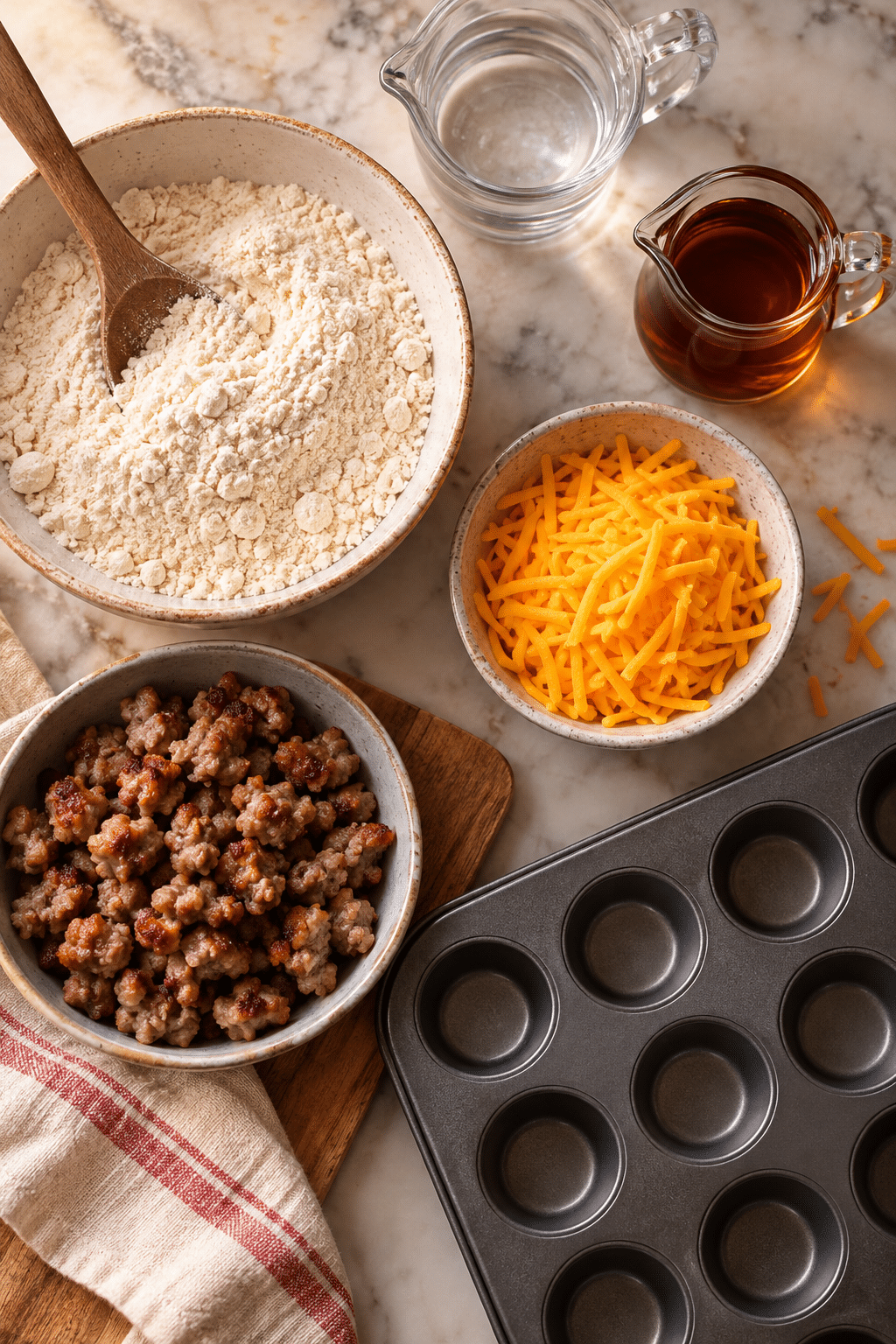 Ingredients for mini McGriddle bites