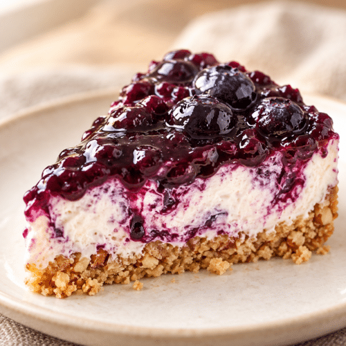 no bake blueberry dessert finished dish