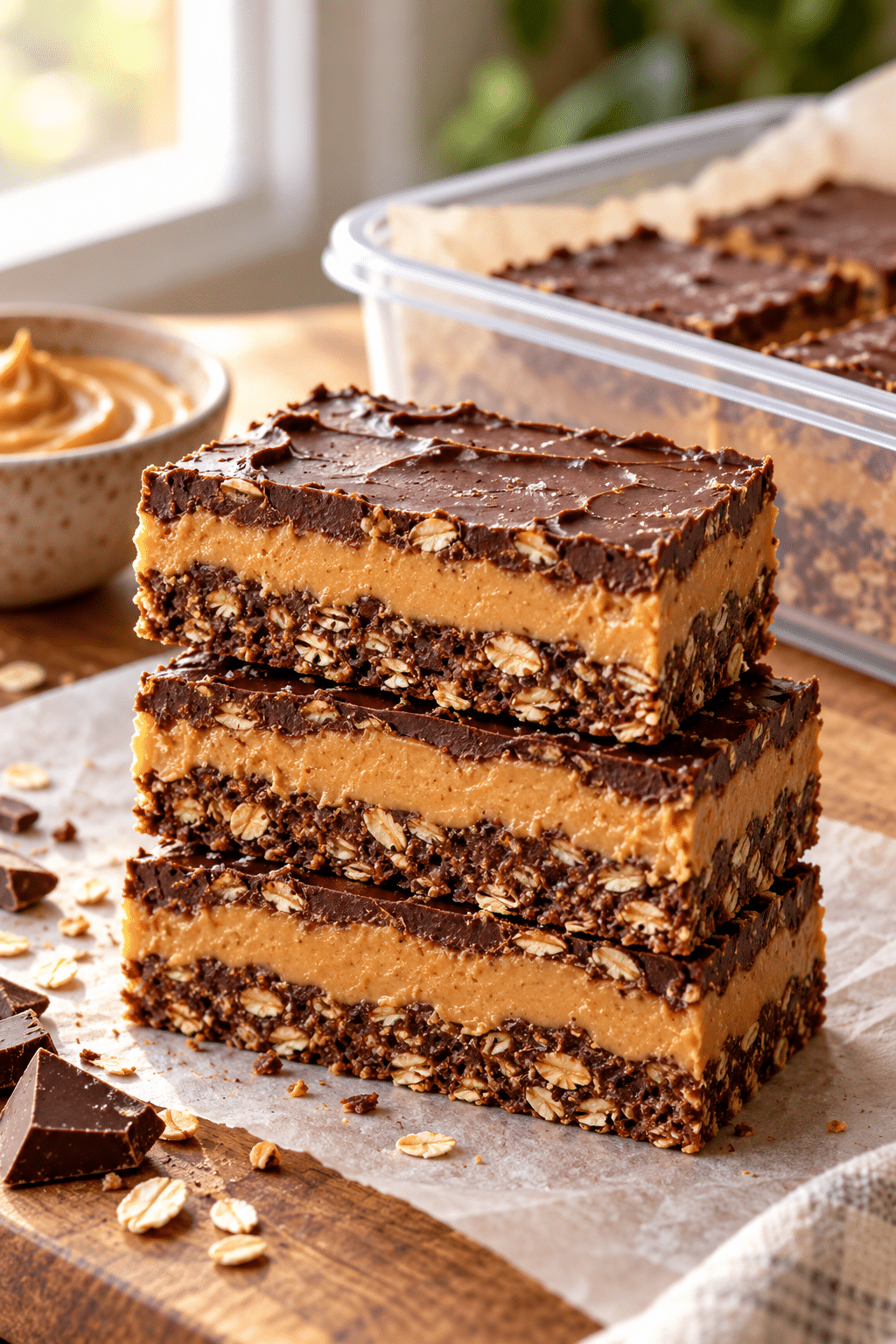 no bake snack bars sliced and ready to serve