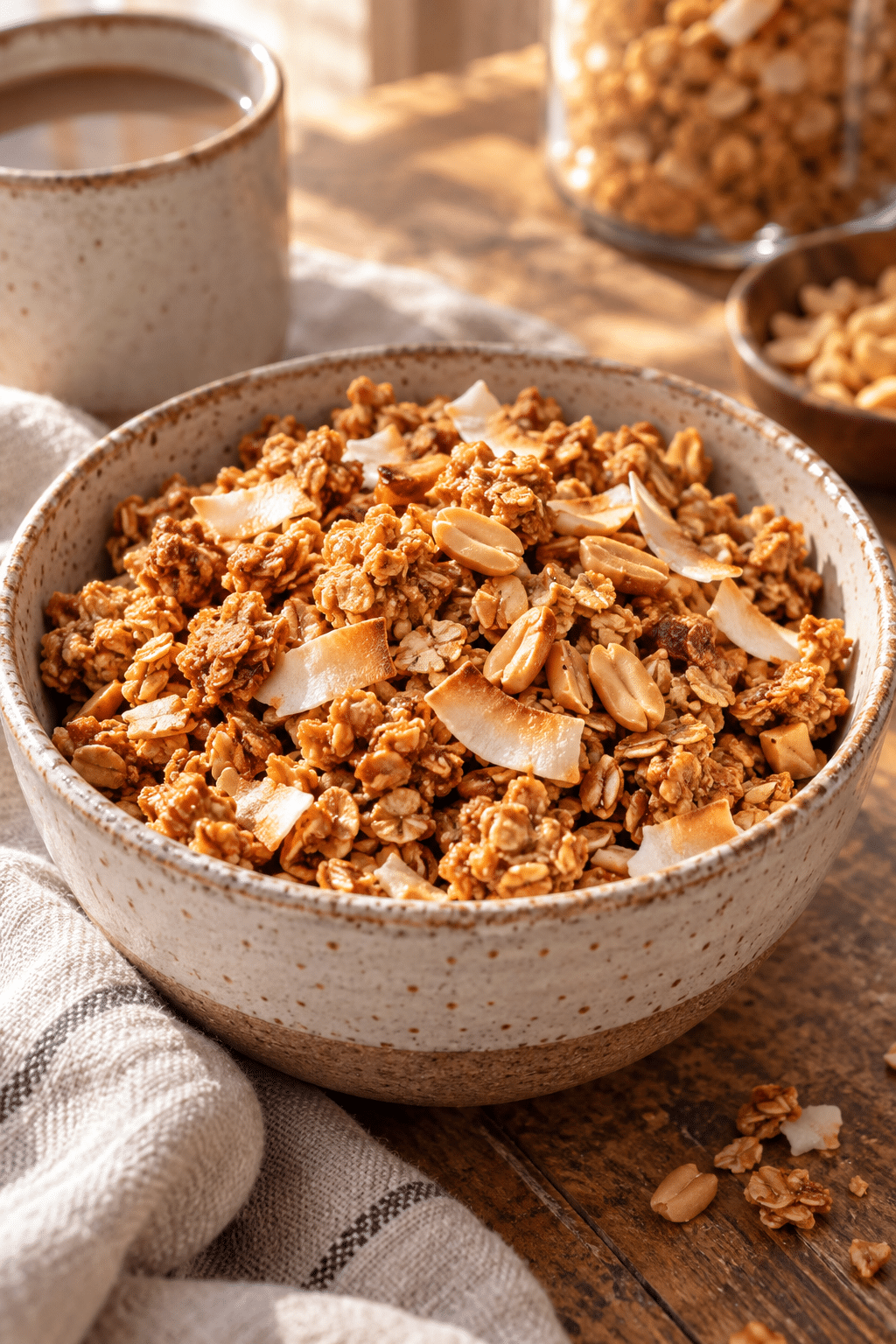 peanut butter granola finished dish
