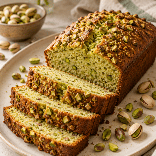 pistachio loaf finished dish