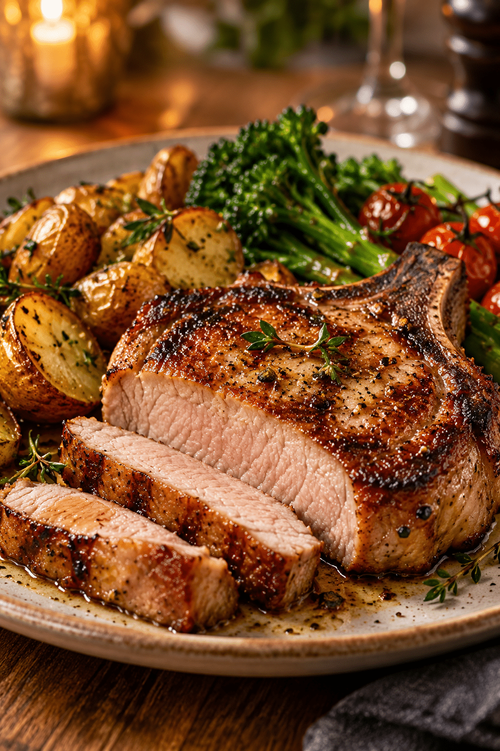 Juicy grilled pork chops made with pork chop marinade