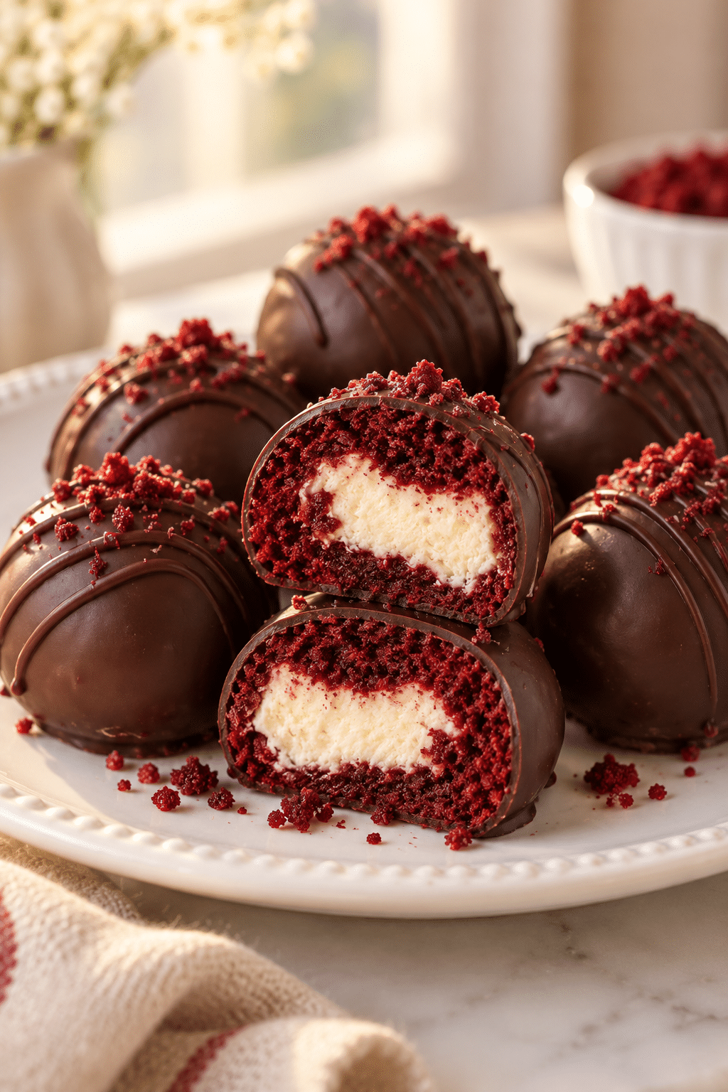 red velvet cheesecake bites