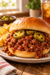Sloppy joes served on soft buns