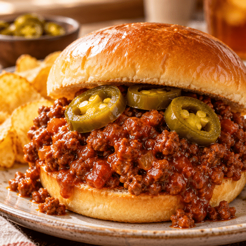 Sloppy joes served on soft buns