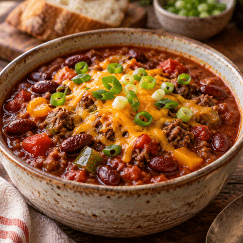 slow cooker chili finished dish
