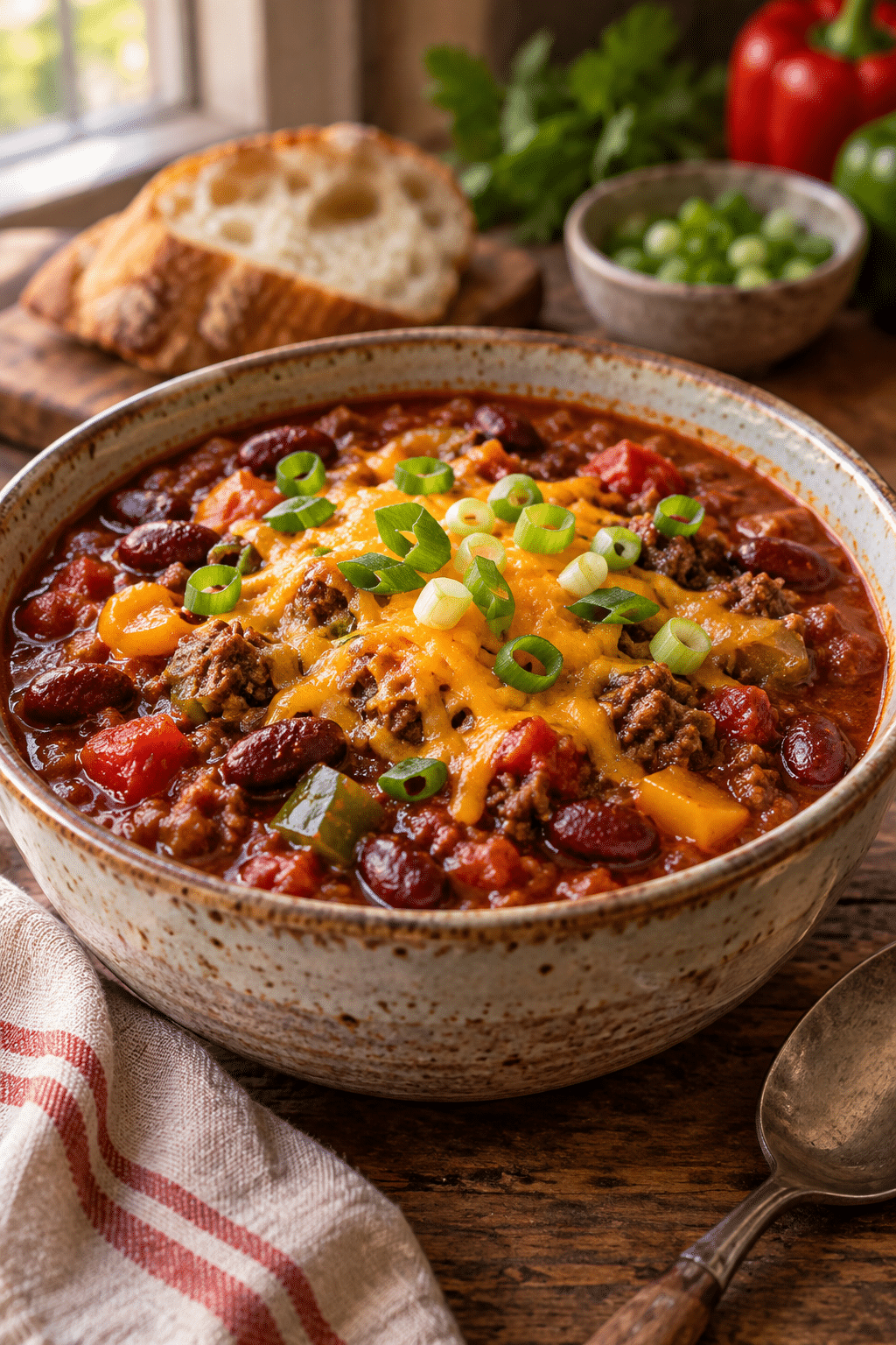 slow cooker chili finished dish