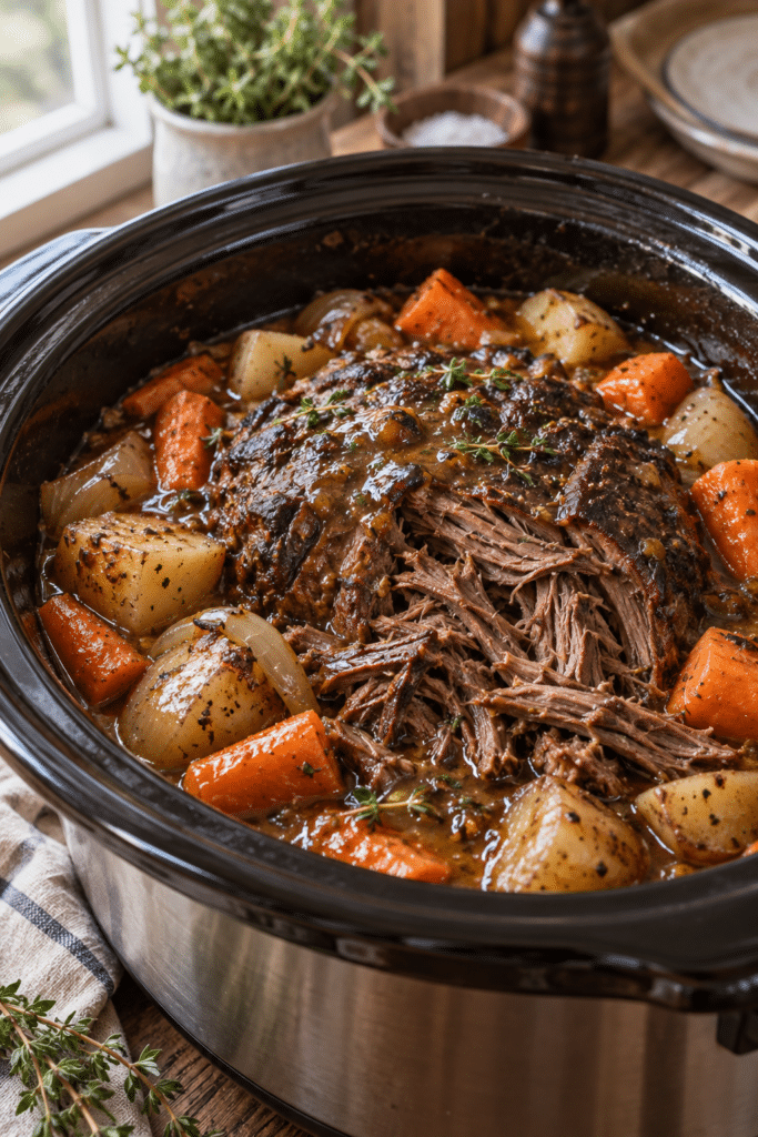 slow cooker pot roast with vegetables