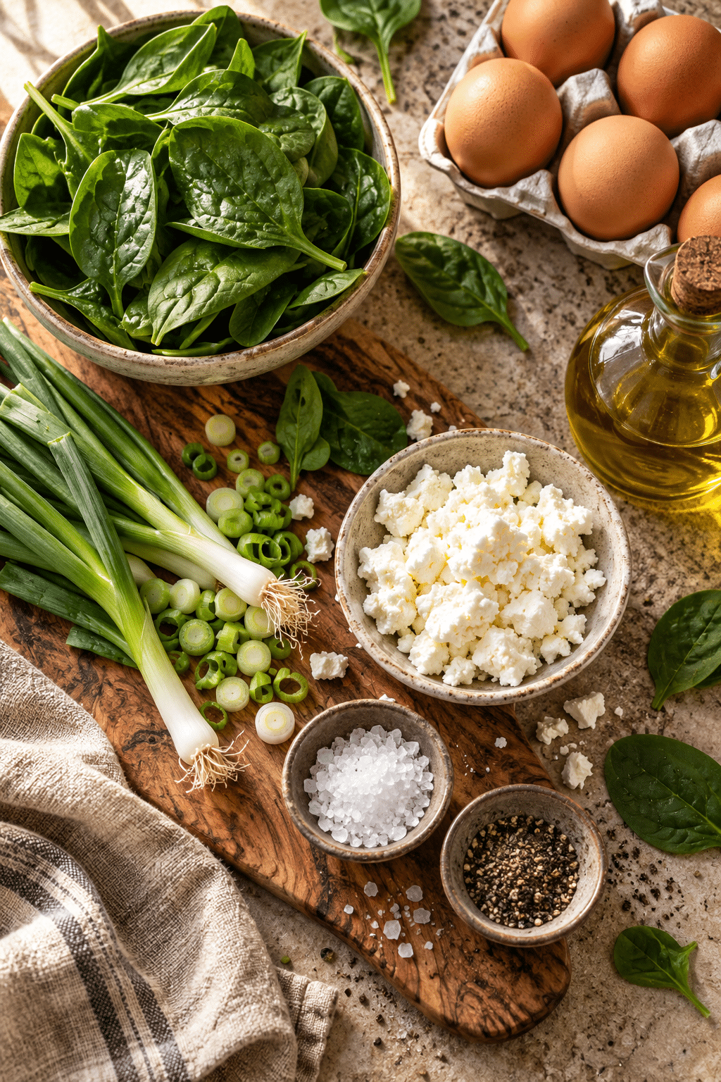 spinach and feta egg cup ingredients
