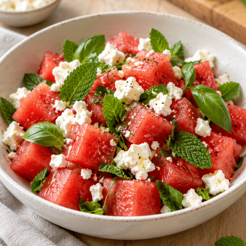 watermelon salad finished dish