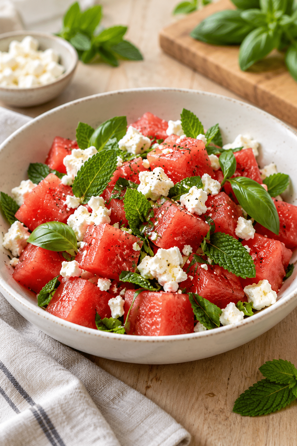 watermelon salad finished dish